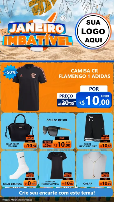 Modelo de Rede Social para Stories com o tema Janeiro Imbatível para Roupas e acessórios