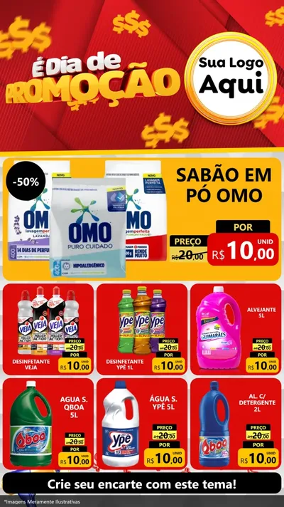 Modelo de Rede Social para Stories com o tema É Dia De Promoção para Produtos de Limpeza