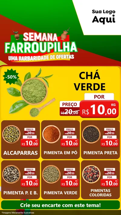 Modelo de Rede Social para Stories com o tema Semana Farroupilha - Uma Barbaridade de Ofertas para Produtos Naturais