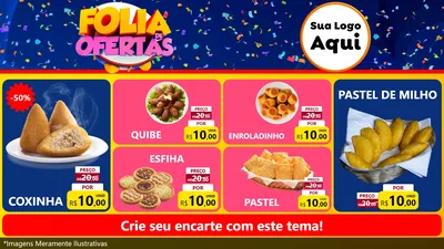 Modelo de TV para TV Horizontal com o tema Folia de Ofertas para Salgadaria