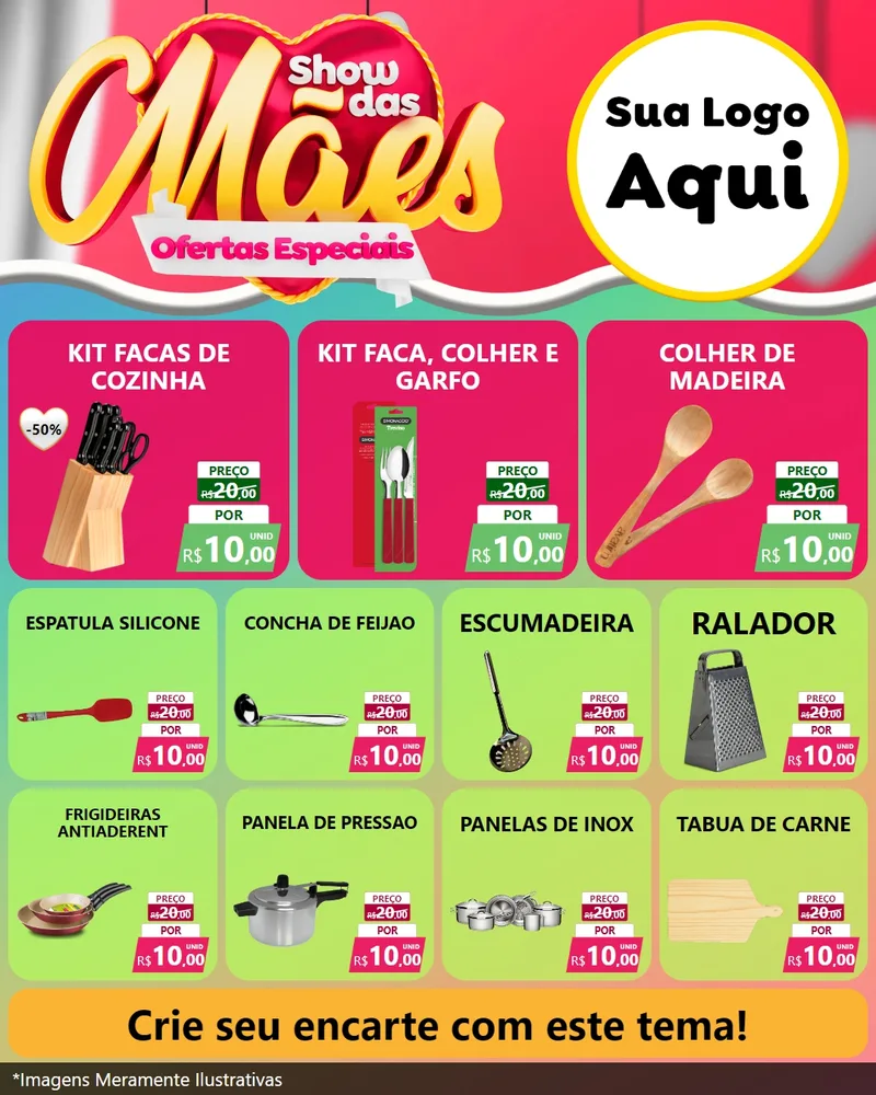 Modelo de Rede Social para Feed Instagram com o tema Show das Mães - Ofertas Especiais para Utilidades Domésticas