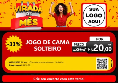 Modelo de Cartaz para Cartaz A4 Horizontal com o tema Virada de Mês para Cama, Mesa e Banho