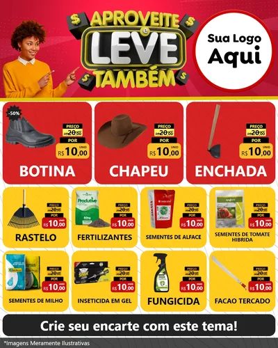 Modelo de Rede Social para Feed Instagram com o tema Aproveite e Leve Também para Agropecuária