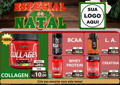 Modelo de Encarte para Encarte A4 Horizontal com o tema Especial de Natal para Suplementos alimentares