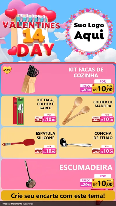 Modelo de TV para TV Vertical com o tema Valentine's Day para Utilidades Domésticas