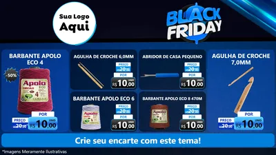 Modelo de TV para TV Horizontal com o tema Black Friday para Armarinho e Aviamentos