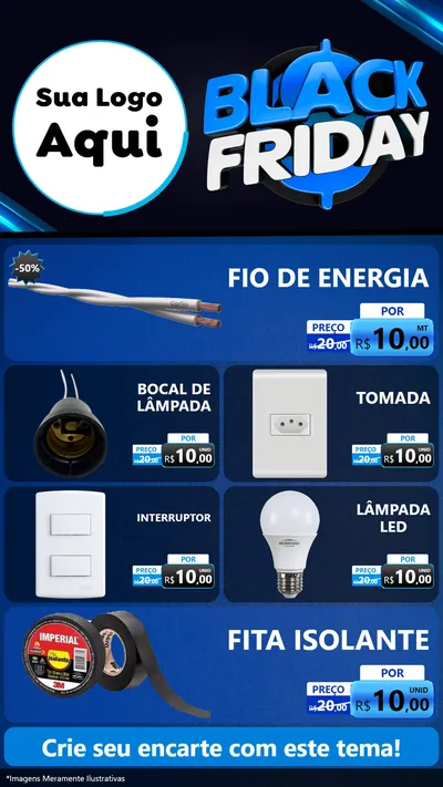 Modelo de TV para TV Vertical com o tema Black Friday para Materiais Elétricos
