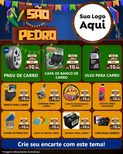 Modelo de Rede Social para Feed Instagram com o tema São Pedro para Auto peças