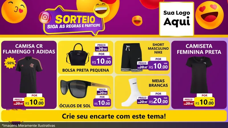 Modelo de TV para TV Horizontal com o tema Sorteio para Roupas e acessórios