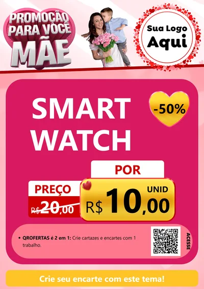 Modelo de Cartaz para Cartaz A4 Vertical com o tema Promoção Para Você Mãe para Informática