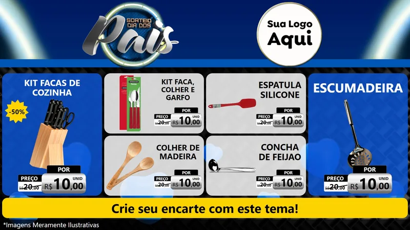 Modelo de TV para TV Horizontal com o tema Sorteio Dia Dos Pais para Utilidades Domésticas