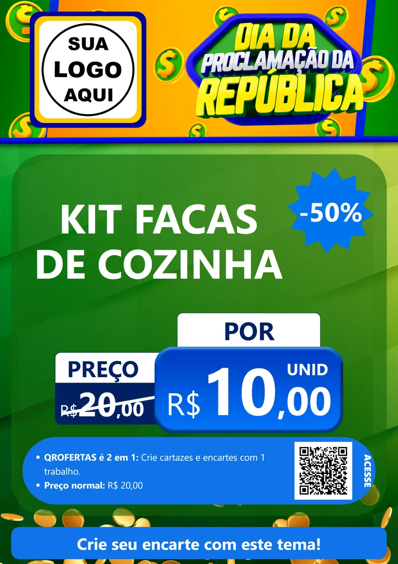 Modelo de Cartaz para Cartaz A4 Vertical com o tema Dia Da Proclamação da República para Utilidades Domésticas