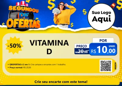 Modelo de Cartaz para Cartaz A4 Horizontal com o tema Segundou de Ofertas para Farmácia