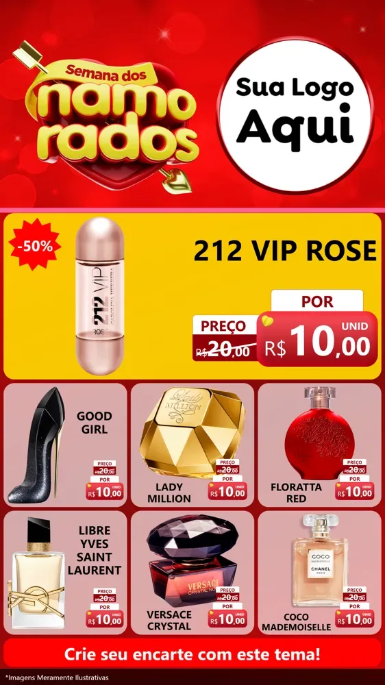 Modelo de Rede Social para Stories com o tema Semana dos namorados para Perfumes