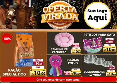 Modelo de Encarte para Encarte A4 Horizontal com o tema Oferta da Virada para Pet Shop