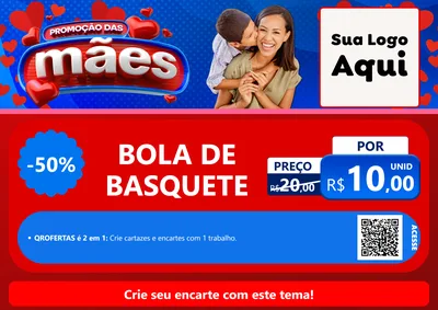 Modelo de Cartaz para Cartaz A4 Horizontal com o tema Promoção das Mães para Artigos Esportivos