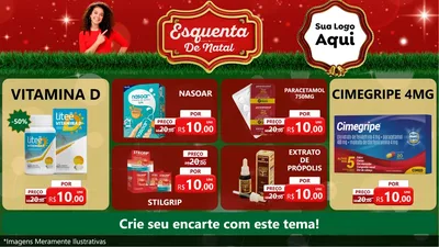 Modelo de TV para TV Horizontal com o tema Esquenta de Natal para Farmácia