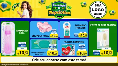 Modelo de TV para TV Horizontal com o tema Proclamação da República para Bebês