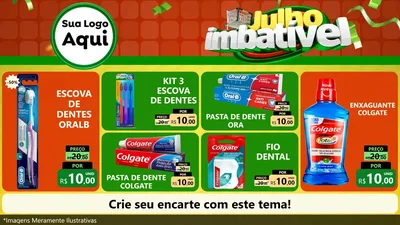 Modelo de TV para TV Horizontal com o tema Julho Imbatível para Higiene Pessoal