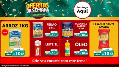 Modelo de TV para TV Horizontal com o tema Ofertas da Semana Farroupilha para Supermercado