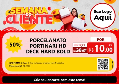 Modelo de Cartaz para Cartaz A4 Horizontal com o tema Semana do Cliente para Pisos e revestimentos