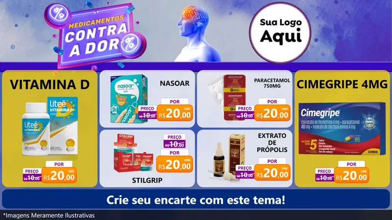 Modelo de TV para TV Horizontal com o tema Contra Dor - Farmácia para Farmácia