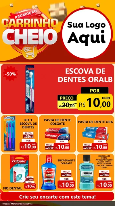 Modelo de Rede Social para Stories com o tema Promoção carrinho cheio para Higiene Pessoal