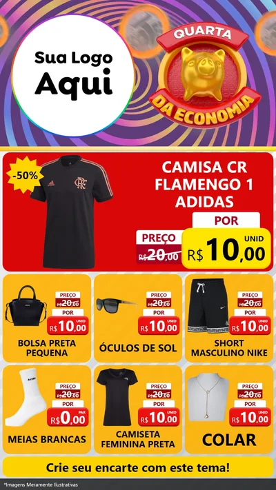 Modelo de Rede Social para Stories com o tema Quarta da Economia para Roupas e acessórios