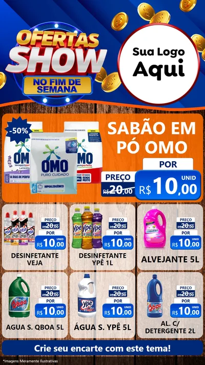Modelo de Rede Social para Stories com o tema Ofertas Show No Fim De Semana para Produtos de Limpeza