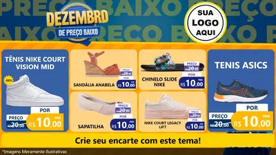 Modelo de TV para TV Horizontal com o tema Dezembro de Preço Baixo para Calçados