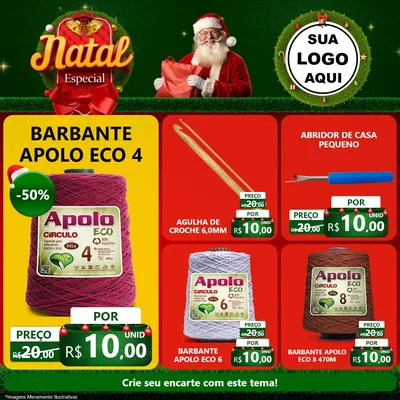 Modelo de Rede Social para Feed Facebook com o tema Natal Especial para Armarinho e Aviamentos