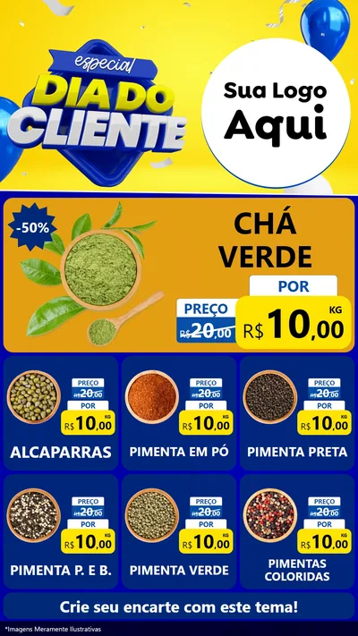 Modelo de Rede Social para Stories com o tema Especial Dia do Cliente para Produtos Naturais