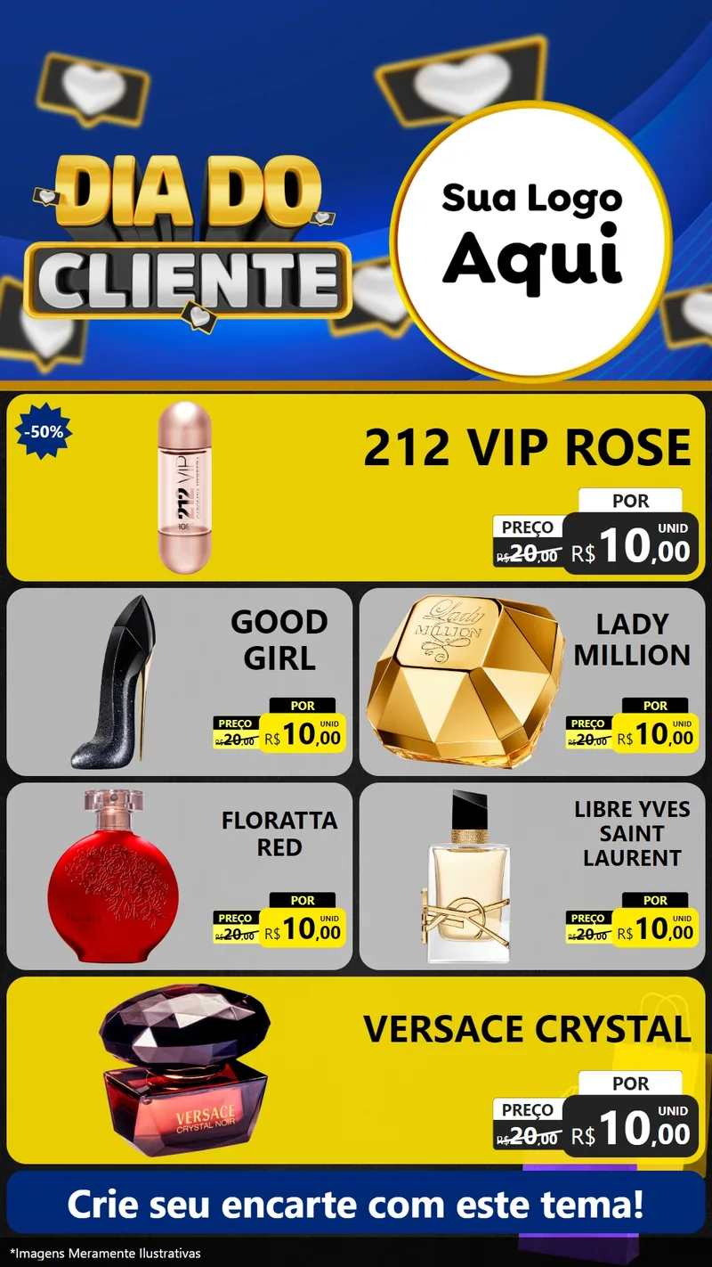 Modelo de TV para TV Vertical com o tema Dia Do Cliente para Perfumes