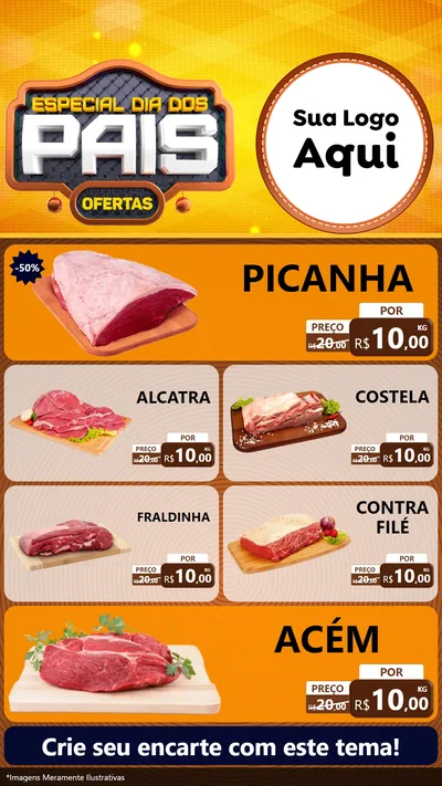 Modelo de TV para TV Vertical com o tema Especial Dia dos Pais para Açougue