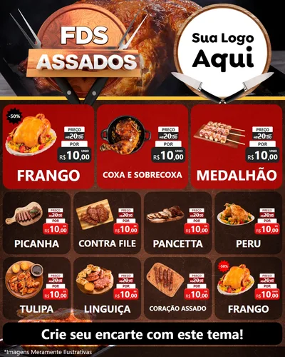Modelo de Rede Social para Feed Instagram com o tema Fim de Semana dos Assados para Assados