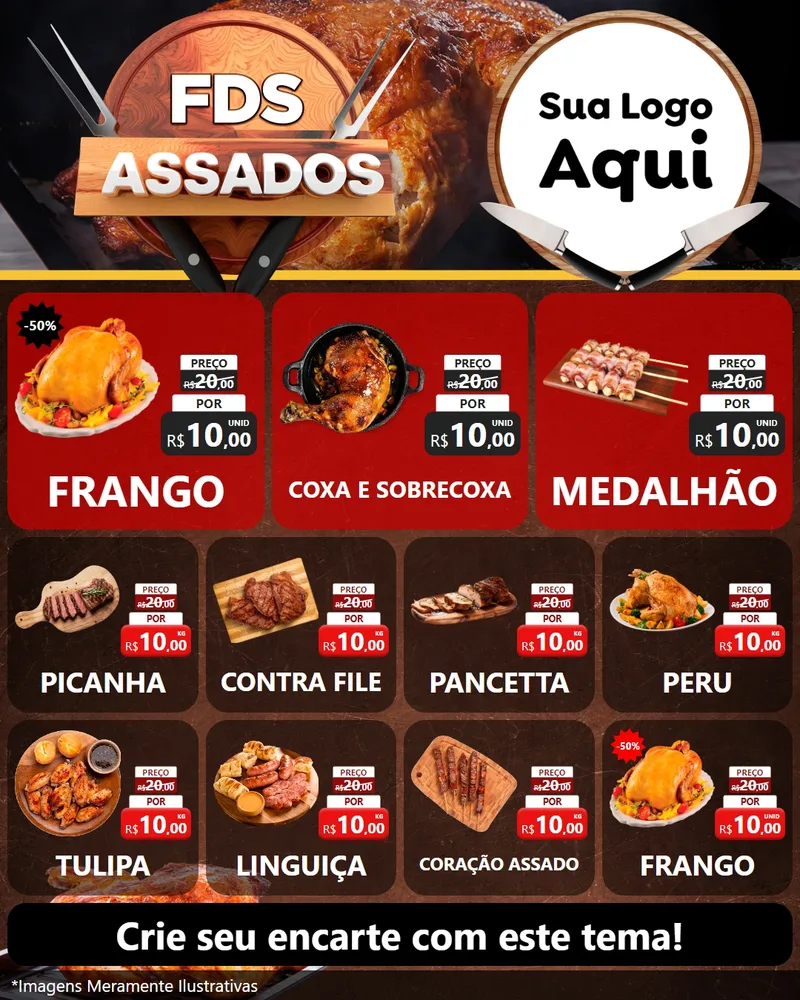 Modelo de Rede Social para Feed Instagram com o tema Fim de Semana dos Assados para Assados