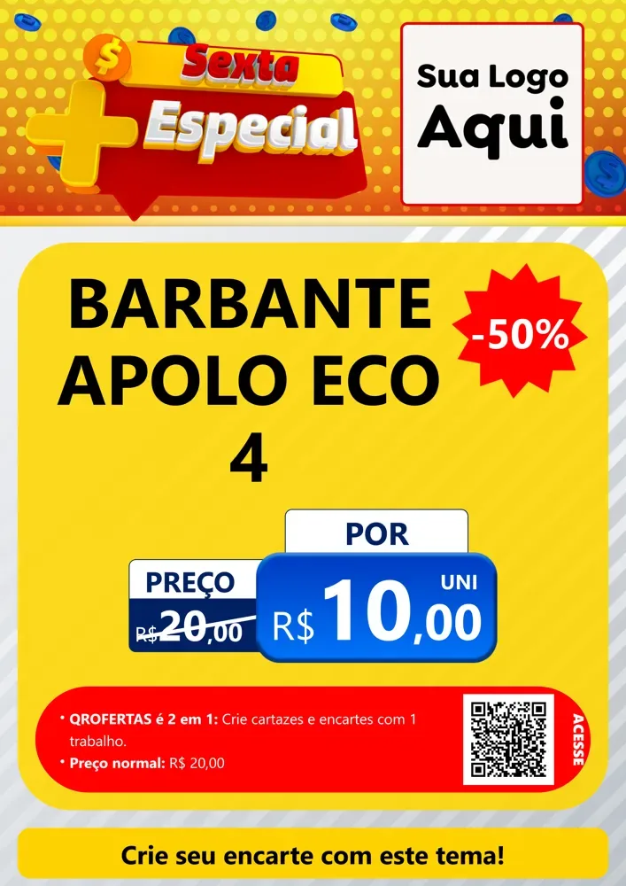 Modelo de Cartaz para Cartaz A4 Vertical com o tema Sexta Mais Especial para Armarinho e Aviamentos
