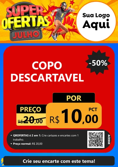 Modelo de Cartaz para Cartaz A4 Vertical com o tema Super Ofertas Julho para Embalagens