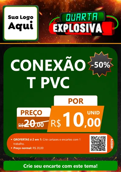 Modelo de Cartaz para Cartaz A4 Vertical com o tema Quarta Explosiva para Tubos e conexões