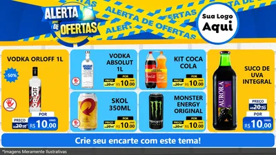 Modelo de TV para TV Horizontal com o tema Alerta de Ofertas para Distribuidora de bebidas