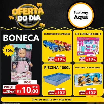 Modelo de Rede Social para Feed Facebook com o tema Oferta Do Dia para Brinquedos