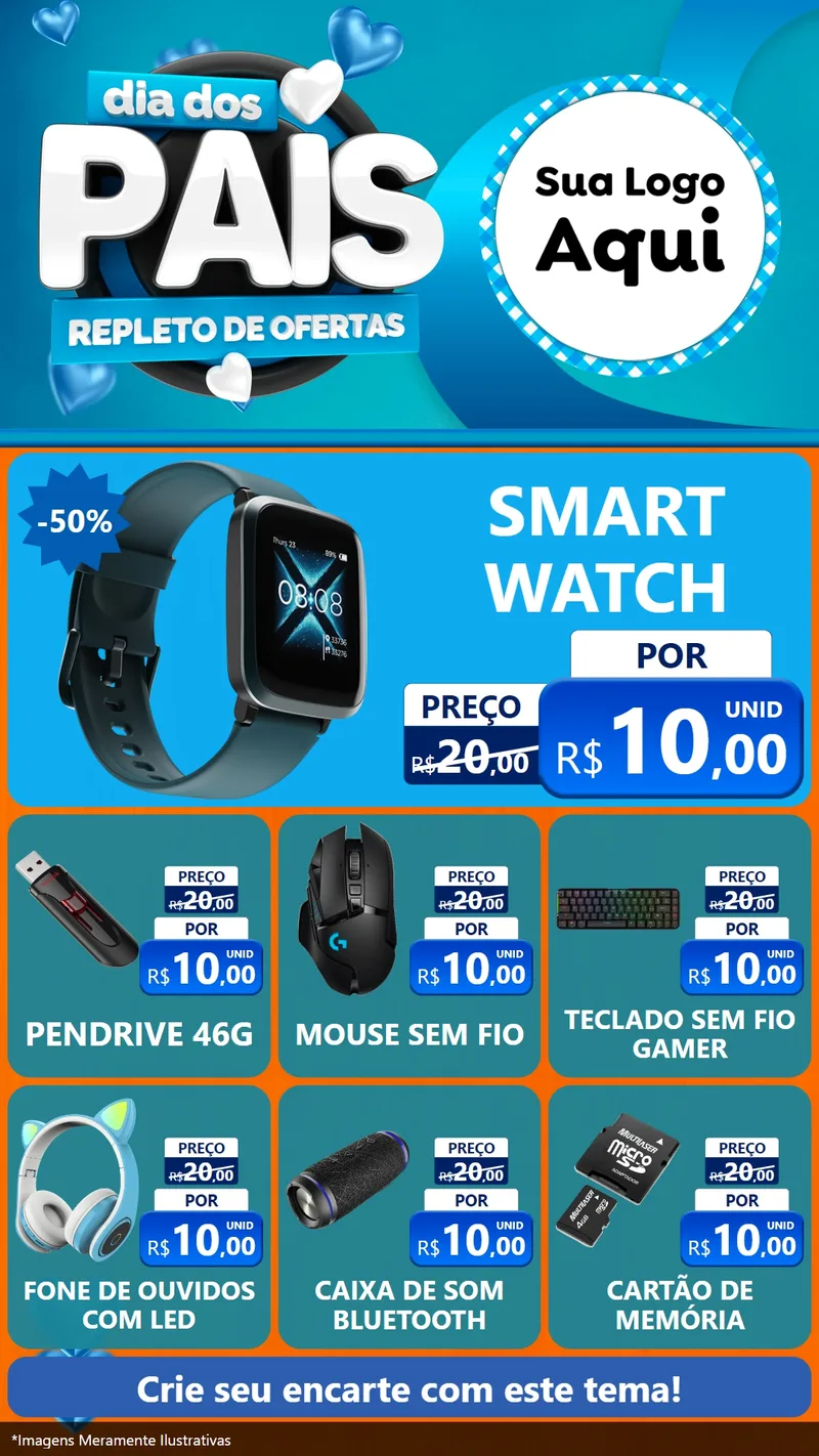 Modelo de Rede Social para Stories com o tema Dia Dos Pais Repleto de Ofertas para Informática