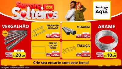 Modelo de TV para TV Horizontal com o tema Semana dos Solteiros para Ferragens