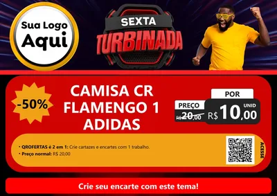 Modelo de Cartaz para Cartaz A4 Horizontal com o tema Sexta Turbinada para Roupas e acessórios