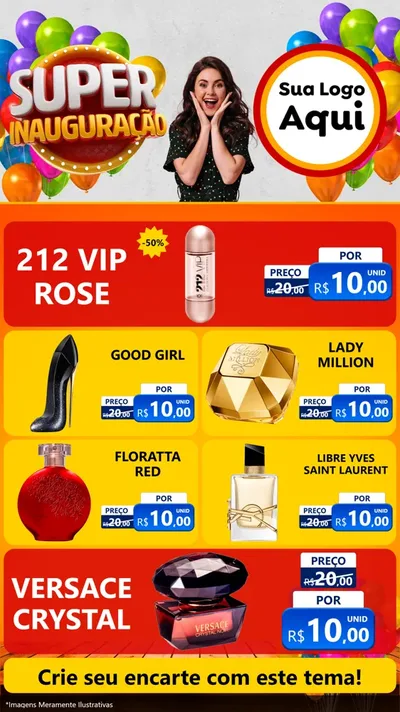 Modelo de TV para TV Vertical com o tema Super Inauguração para Perfumes