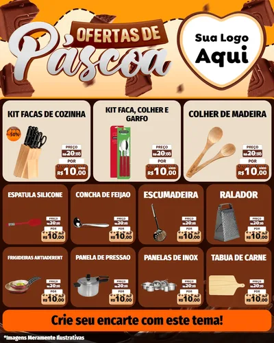 Modelo de Rede Social para Feed Instagram com o tema Ofertas de Páscoa para Utilidades Domésticas