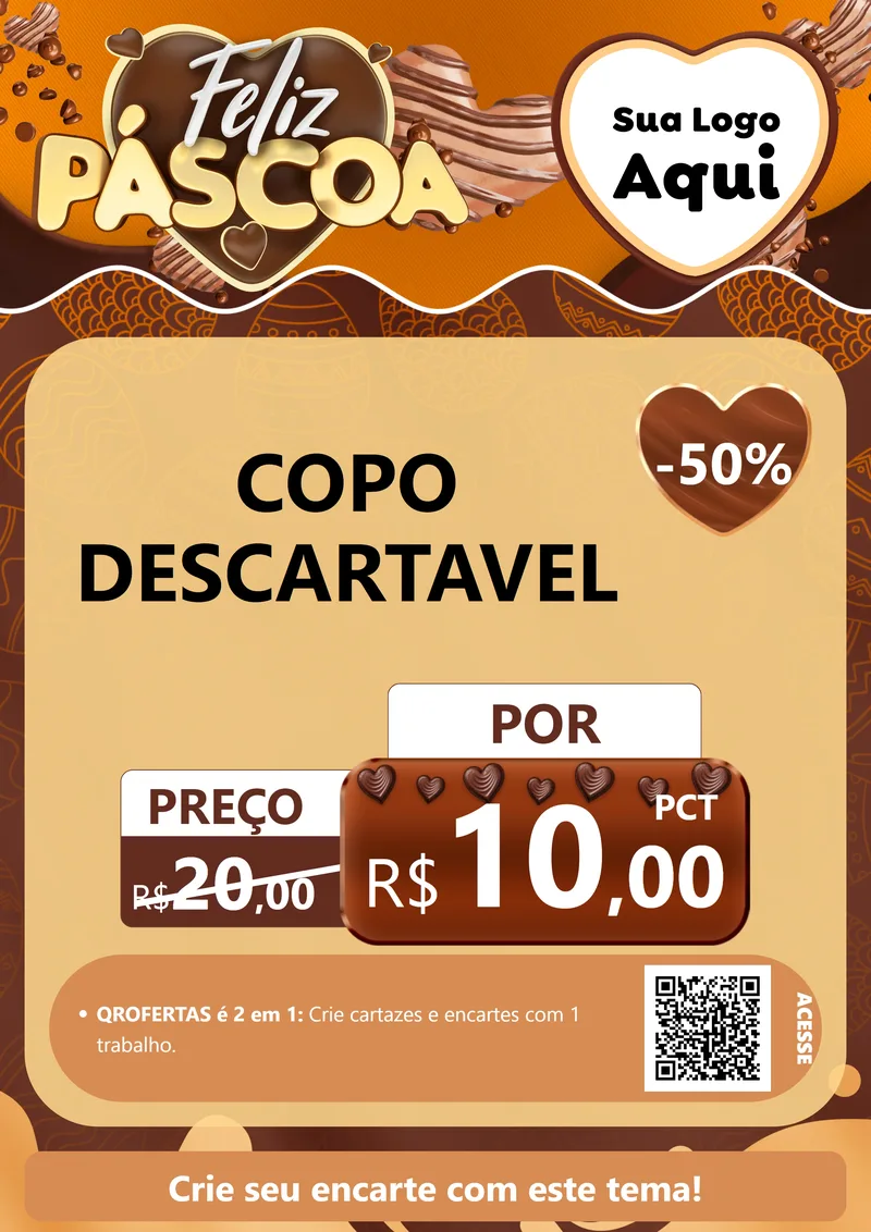 Modelo de Cartaz para Cartaz A4 Vertical com o tema Feliz Páscoa para Embalagens