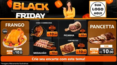 Modelo de TV para TV Horizontal com o tema Black Friday para Assados
