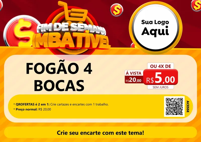 Modelo de Cartaz para Cartaz A4 Horizontal com o tema Fim de Semana Imbatível para Móveis e Eletro