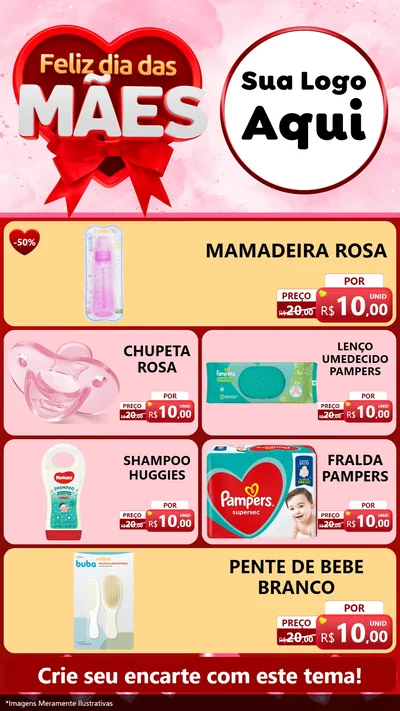 Modelo de TV para TV Vertical com o tema Feliz Dia Das Mães para Bebês